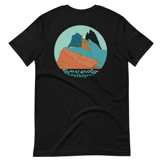 Seceda Retro men's t-shirt in Black – back print design