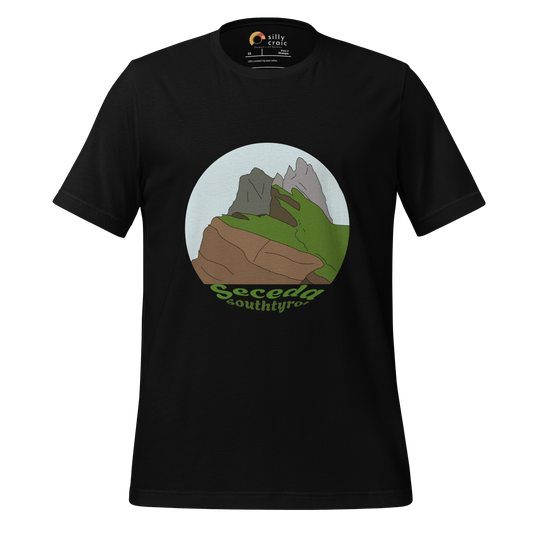Seceda men's t-shirt in Black – front print design