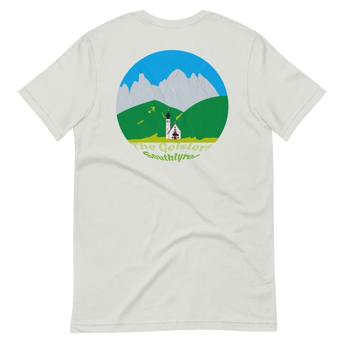 The Geislers men's t-shirt in Silver – back print design