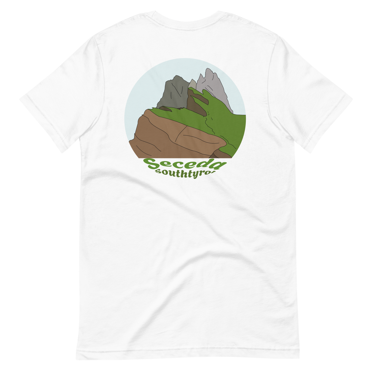 Seceda men's t-shirt in White – back print design