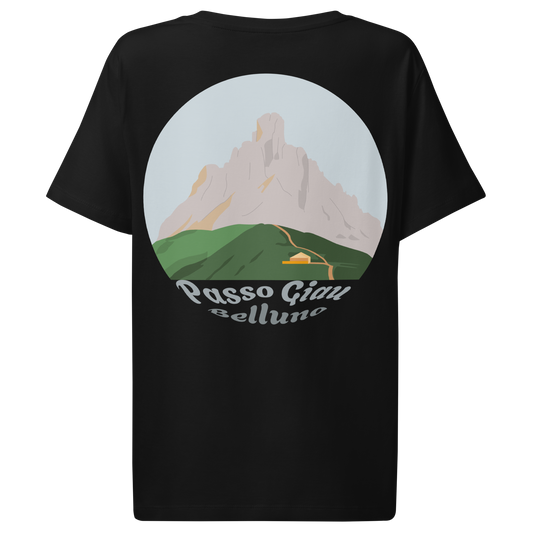 Passo Giau women's t-shirt in Black – back print design