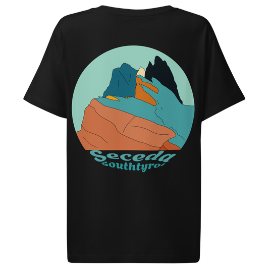 Seceda Retro women's t-shirt in Black – back print design