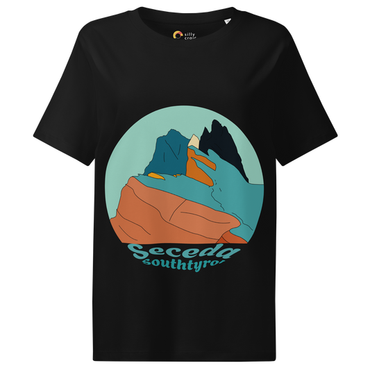 Seceda Retro women's t-shirt in Black – front print design