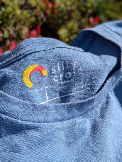 Silly Craic branded inside label on the Passo Giau t-shirt