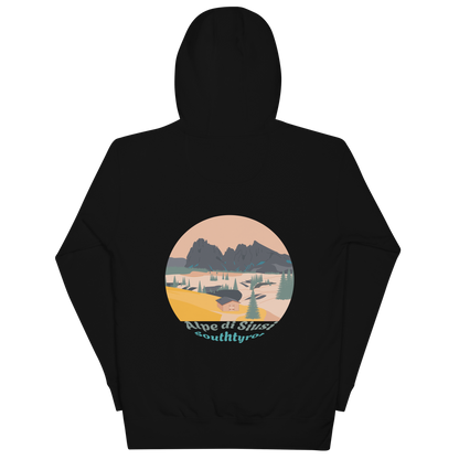 Alpe di Siusi unisex hoodie in Black – large back print