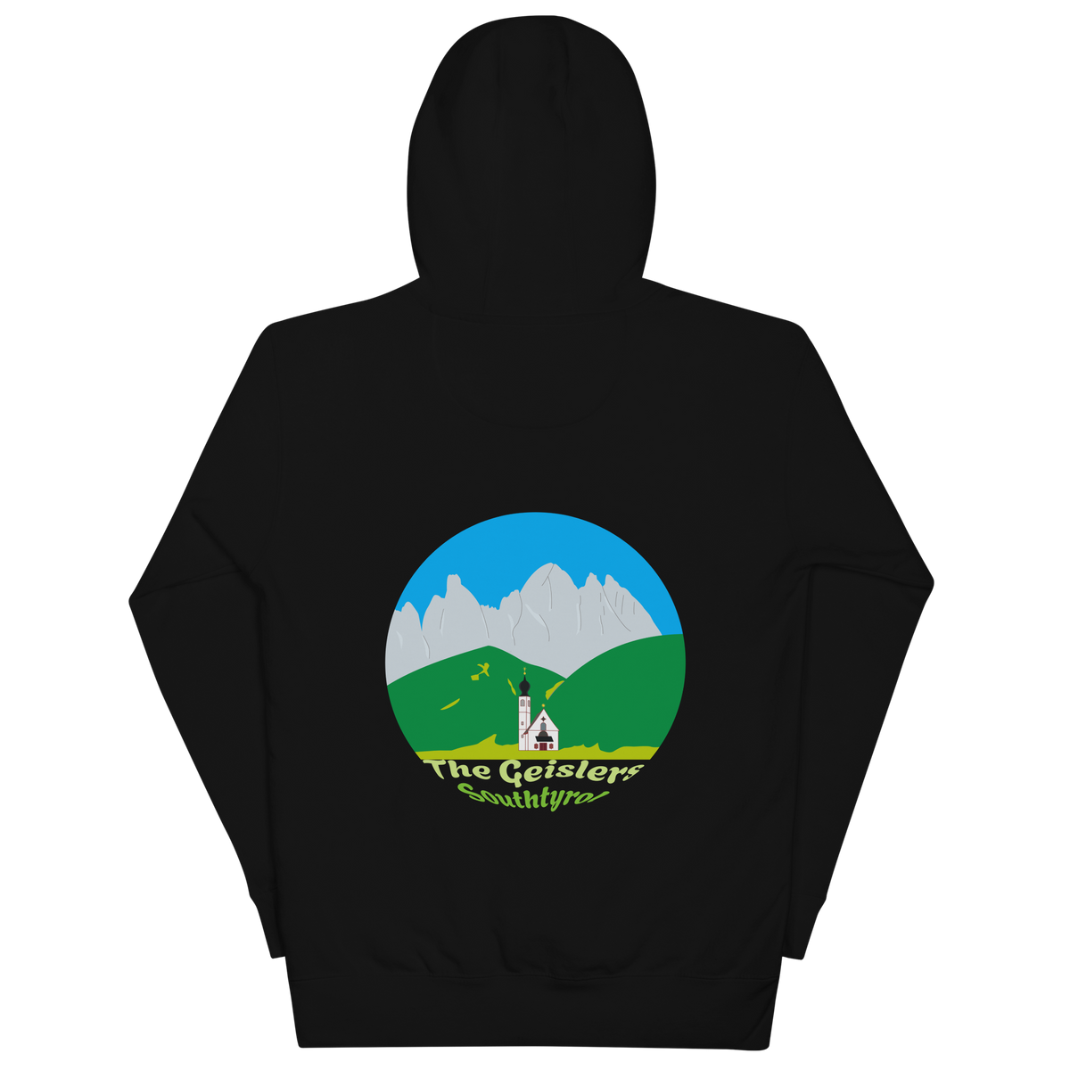 Geisler Peaks unisex hoodie in Black – large back print