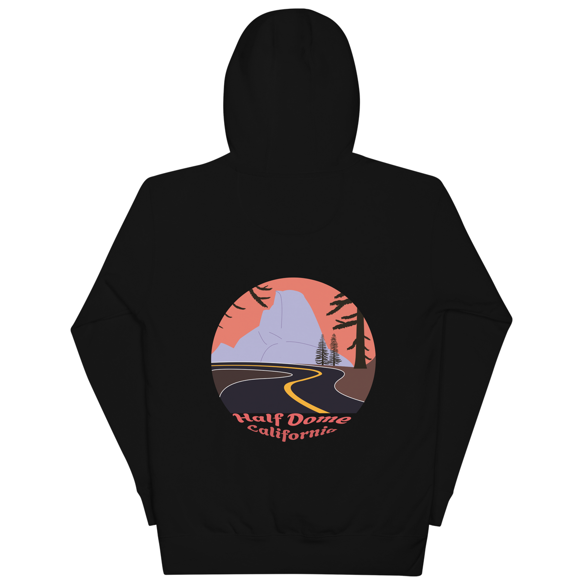 Half Dome unisex hoodie in Black – large back print