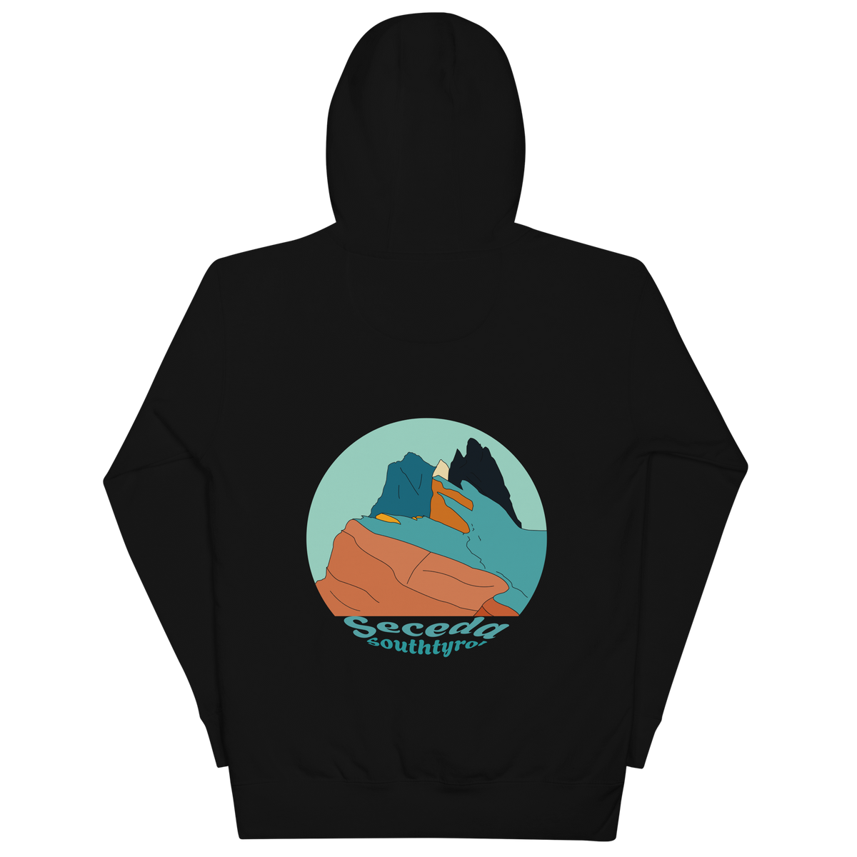 Seceda Retro unisex hoodie in Black – large back print