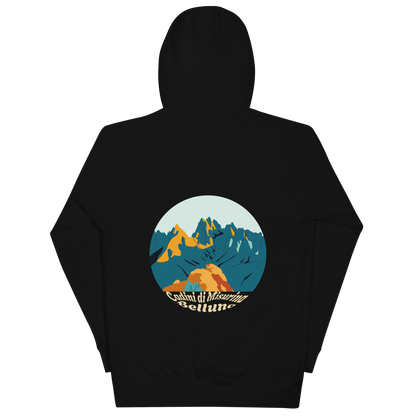 Cadini di Misurina unisex hoodie in Black – large back print