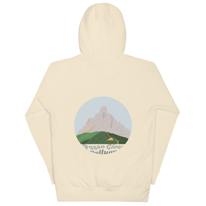Passo Giau unisex hoodie in Bone – large back print