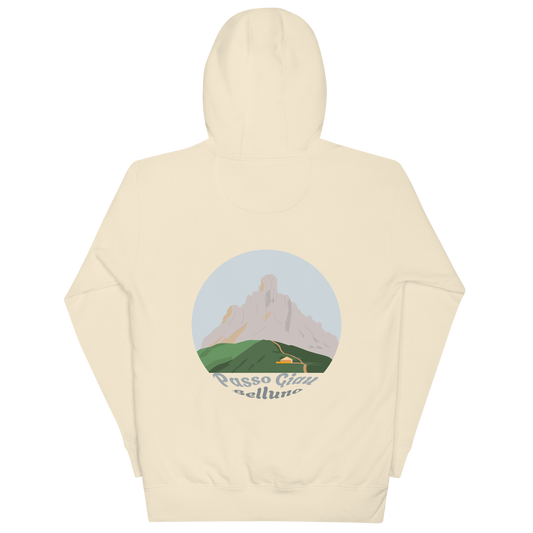 Passo Giau unisex hoodie in Bone – large back print