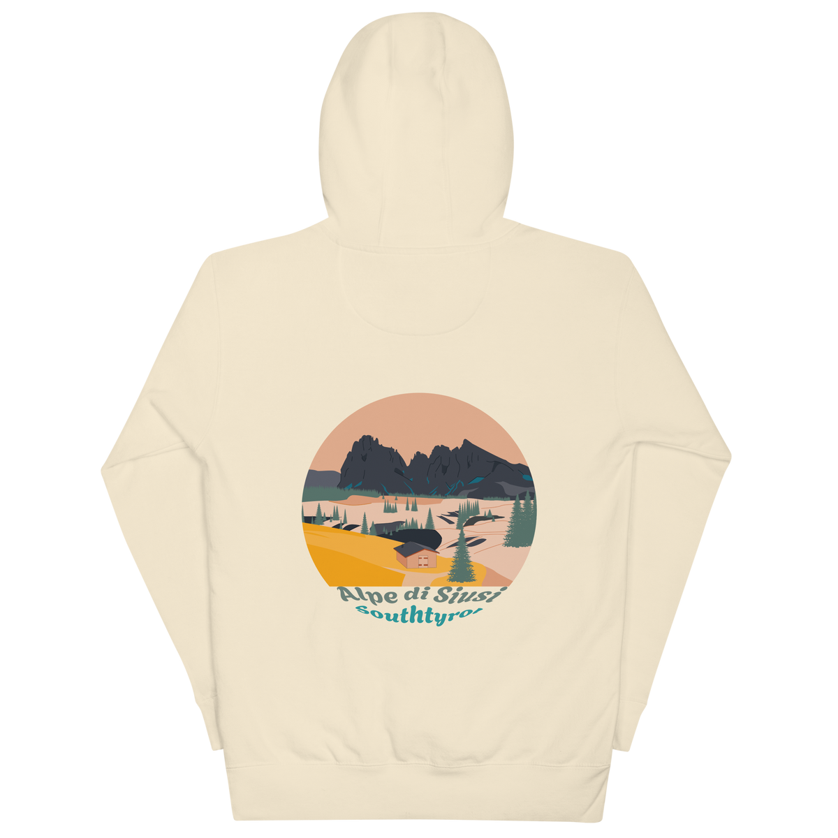 Alpe di Siusi unisex hoodie in Bone – large back print