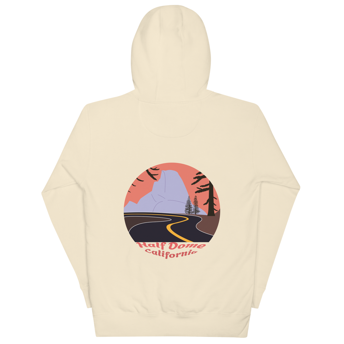Half Dome unisex hoodie in Bone – large back print