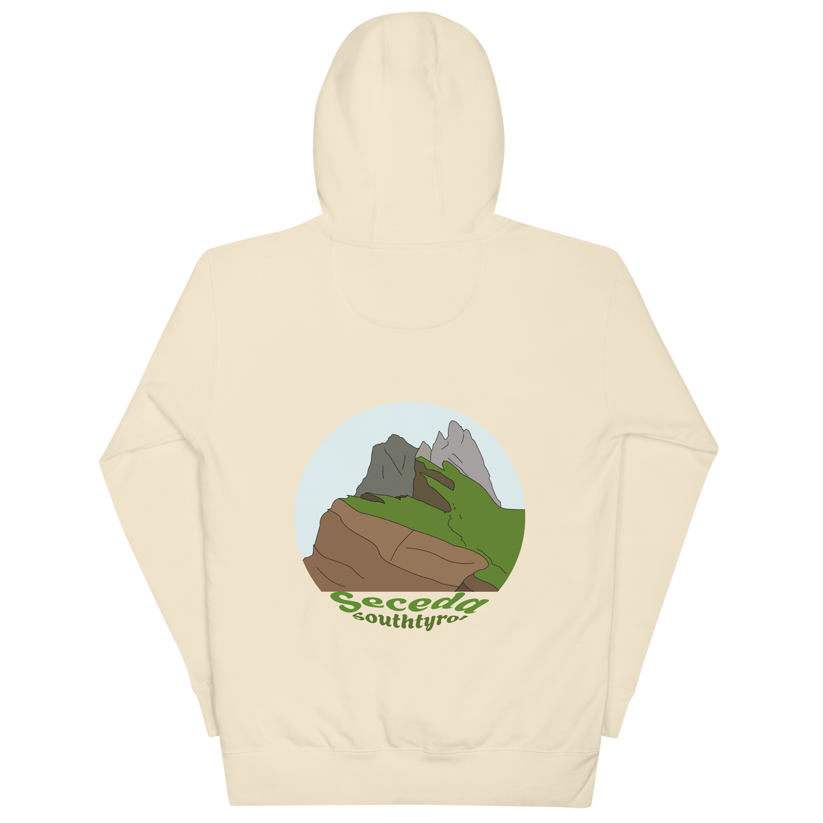 Seceda unisex hoodie in Bone – large back print