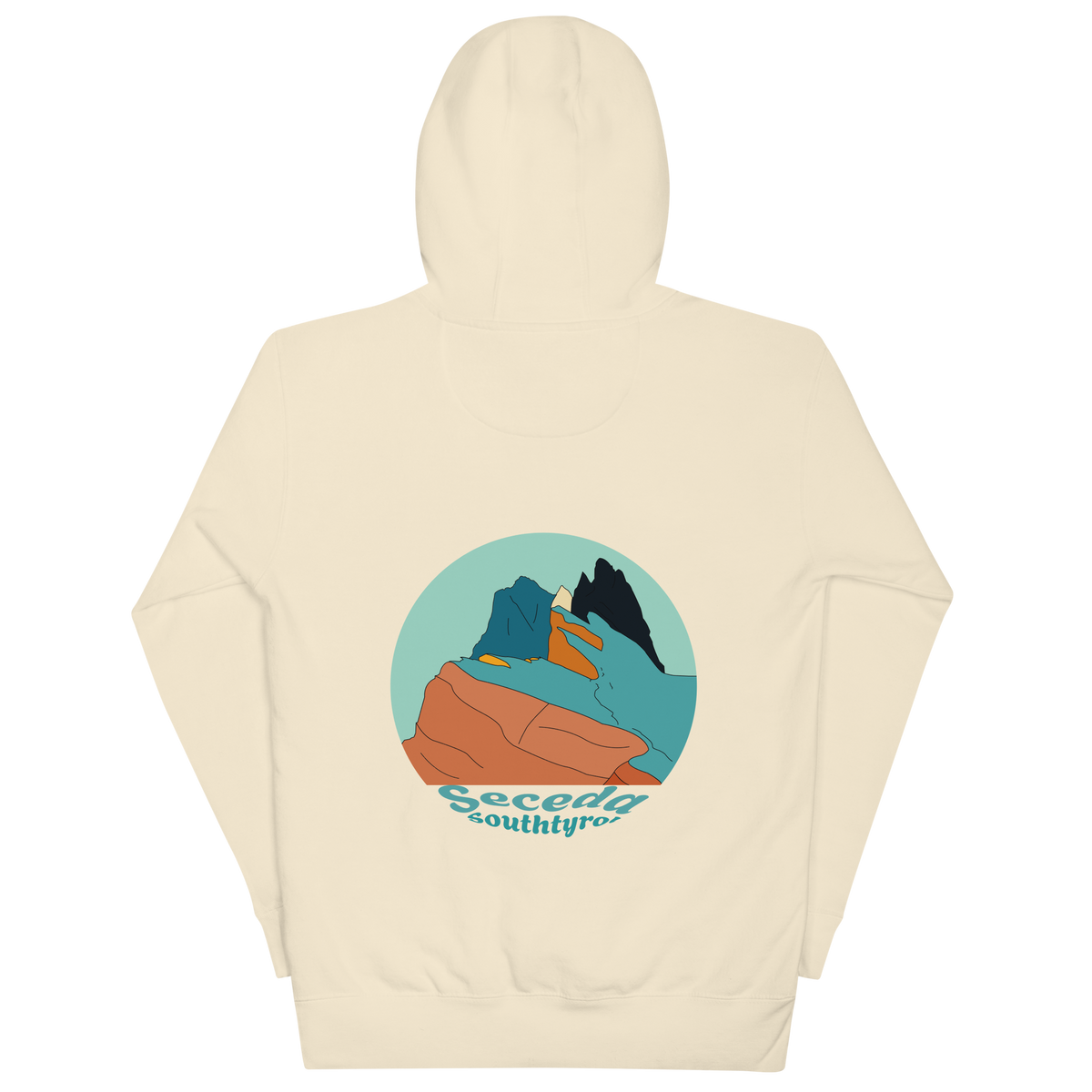 Seceda Retro unisex hoodie in Bone – large back print