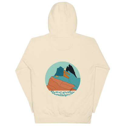 Seceda Retro unisex hoodie in Bone – large back print