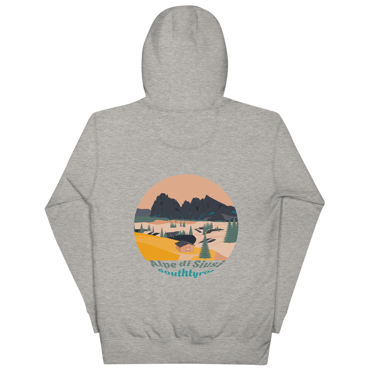 Alpe di Siusi unisex hoodie in Carbon Grey – large back print
