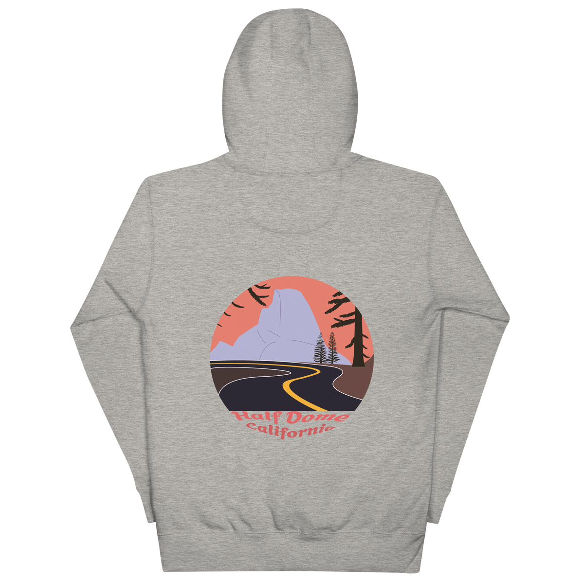 Half Dome unisex hoodie in Carbon Grey – large back print