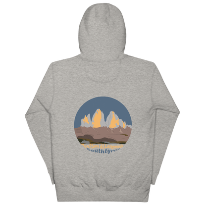 Tre Cime di Lavaredo unisex hoodie in Carbon Grey – large back print