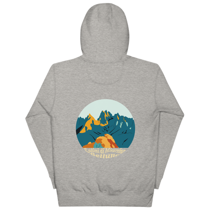 Cadini di Misurina unisex hoodie in Carbon Grey – large back print