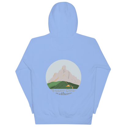 Passo Giau unisex hoodie in Carolina Blue – large back print