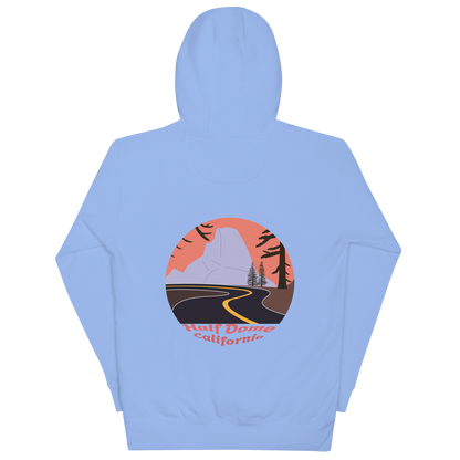 Half Dome unisex hoodie in Carolina Blue – large back print