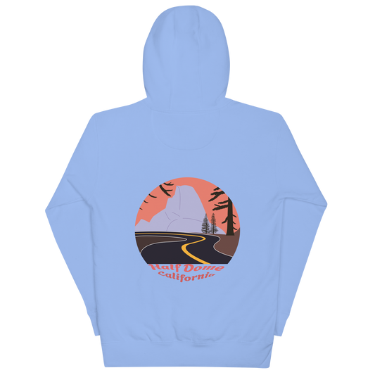 Half Dome unisex hoodie in Carolina Blue – large back print