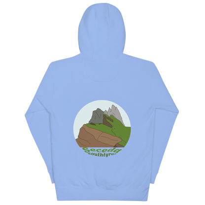 Seceda unisex hoodie in Carolina Blue – large back print