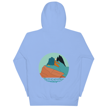 Seceda Retro unisex hoodie in Carolina Blue – large back print