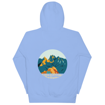 Cadini di Misurina unisex hoodie in Carolina Blue – large back print