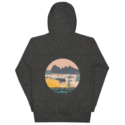 Alpe di Siusi unisex hoodie in Charcoal Heather – large back print