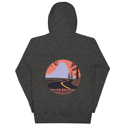 Half Dome unisex hoodie in Charcoal Heather – large back print
