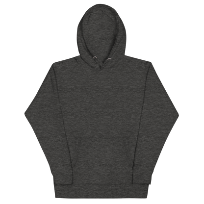 Tre Cime di Lavaredo unisex hoodie in Charcoal Heather – front view