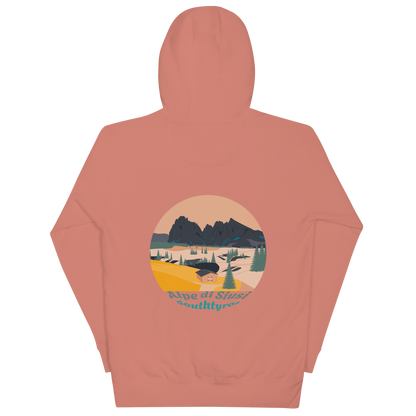 Alpe di Siusi unisex hoodie in Dusty Rose – large back print