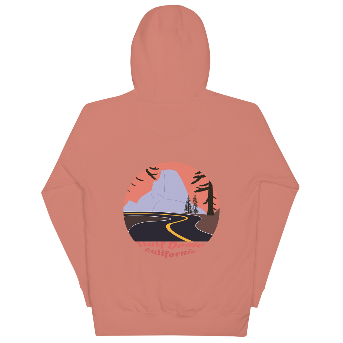Half Dome unisex hoodie in Dusty Rose – large back print