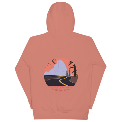 Half Dome unisex hoodie in Dusty Rose – large back print