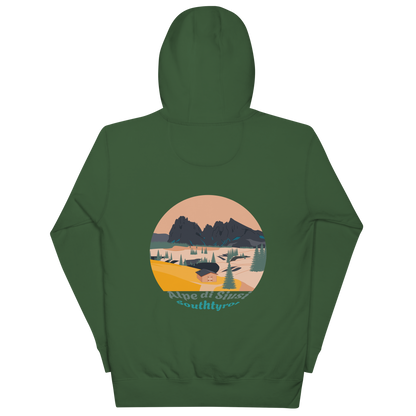 Alpe di Siusi unisex hoodie in Forest Green – large back print