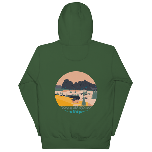 Alpe di Siusi unisex hoodie in Forest Green – large back print