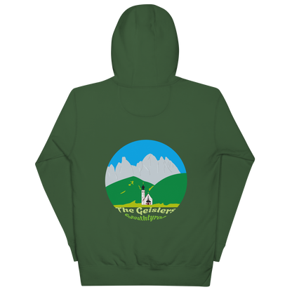 Geisler Peaks unisex hoodie in Forest Green – large back print