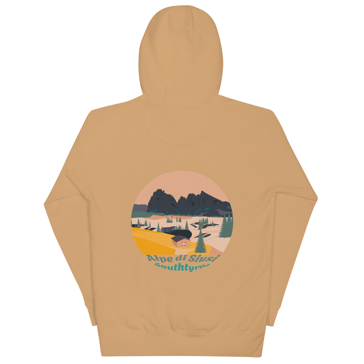 Alpe di Siusi unisex hoodie in Khaki – large back print