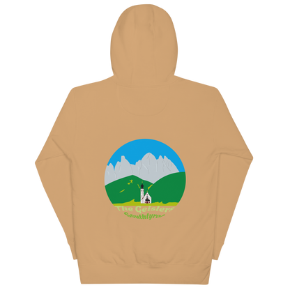 Geisler Peaks unisex hoodie in Khaki – large back print