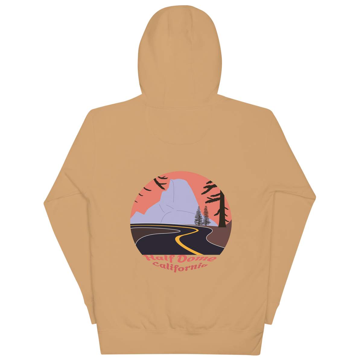 Half Dome unisex hoodie in Khaki – large back print