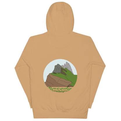 Seceda unisex hoodie in Khaki – large back print
