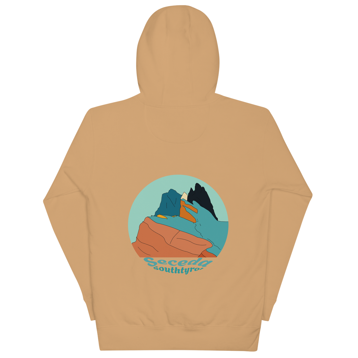 Seceda Retro unisex hoodie in Khaki – large back print