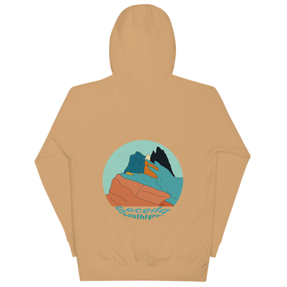 Seceda Retro unisex hoodie in Khaki – large back print