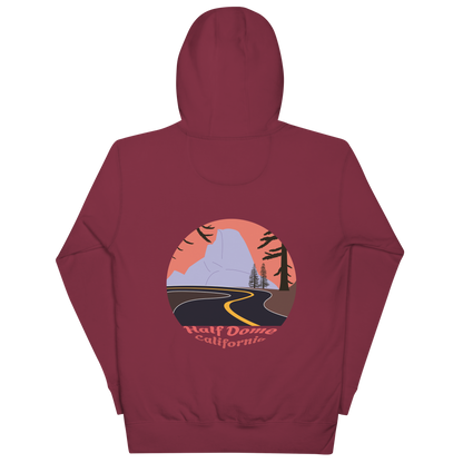 Half Dome unisex hoodie in Maroon – large back print