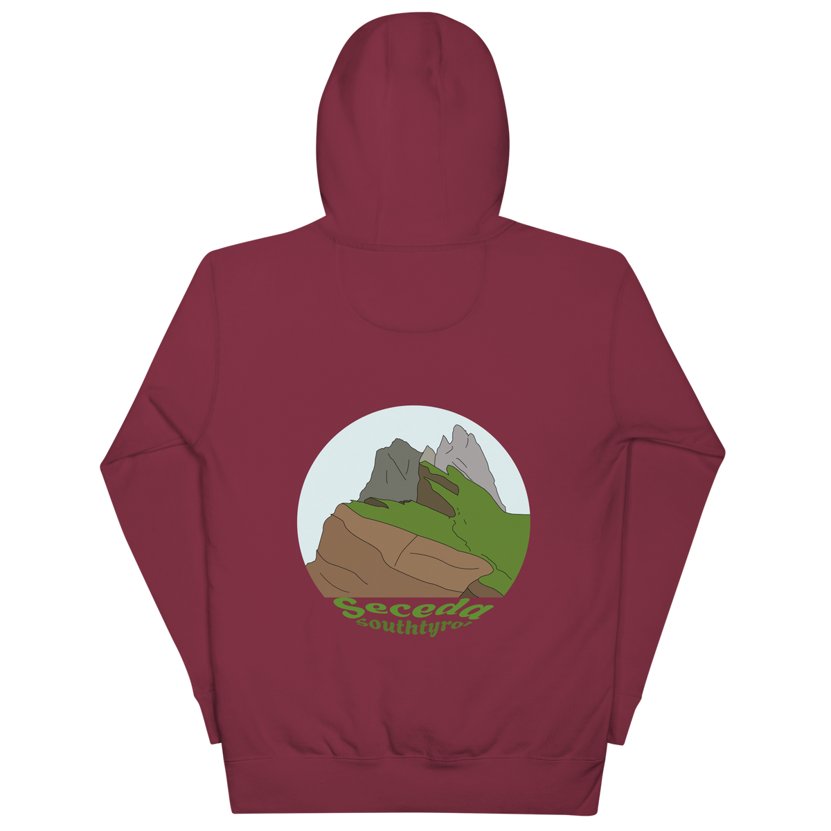 Seceda unisex hoodie in Maroon – large back print