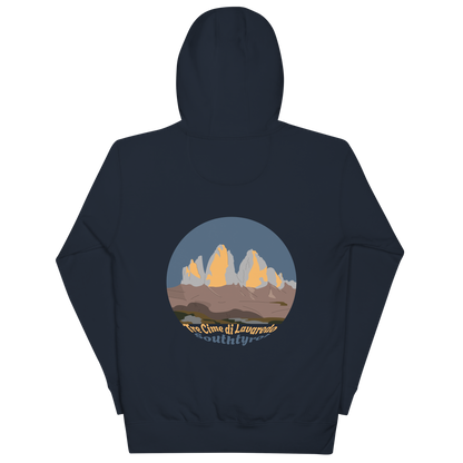Tre Cime di Lavaredo unisex hoodie in Navy Blazer – large back print
