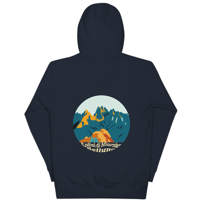 Cadini di Misurina unisex hoodie in Navy Blazer – large back print