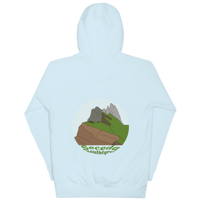 Seceda unisex hoodie in Sky Blue – large back print